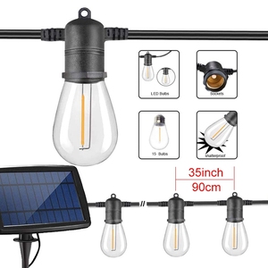 <span class=keywords><strong>Guirlande</strong></span> Lumineuse <span class=keywords><strong>Solaire</strong></span> S14 à 10 LED Blanc Chaud 10M, Étanche, 4 Modes, à Filament, pour Bistro, <span class=keywords><strong>Balcon</strong></span>, Porche - Product Image 2