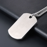 Collier militaire en acier inoxydable avec pendentif à motif galet, bijoux de mode pour hommes SP004
