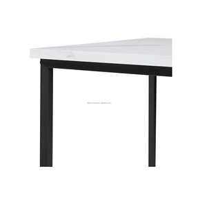 Tavoli laterali in finto <span class=keywords><strong>marmo</strong></span> Set di 3 tavoli da soggiorno scorrevoli con struttura in metallo quadrati divano tavolo in <span class=keywords><strong>marmo</strong></span> bianco - Product Image 5