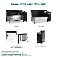Mini lit de bébé et table à langer 3-en-1 en pin de haute qualité et réglages de hauteur de matelas réglables à trois positions en blanc en gros