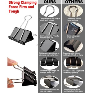 Foska Fermagli Neri in Metallo per Carta, Clip Fermacarte Assortiti di Varie Dimensioni per Documenti con Confezione in Scatola - Product Image 4