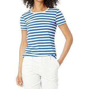 Nylon Women Printed <b>Summer</b> Crop <b>Top</b> Short <b>Sleeve</b> Crew Neck Regular Fit Breathable Stretchy Sweat Wicking Casual Workout T-shirts - Product Image 1