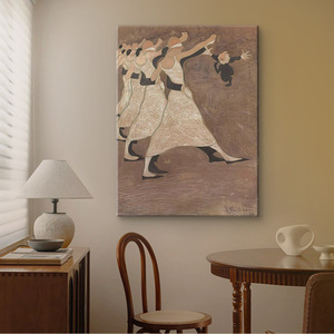Peinture murale sur toile faite à la main de Style médiéval rétro français pour fond de canapé Hall d'entrée haut de gamme Niche Art Original - Product Image 1