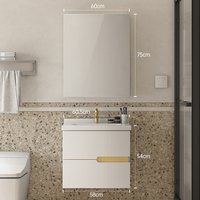 Lavabo de salle de bain suspendu au Design tendance, étagères multifonctions, mobilier mural pour gagner de l'espace