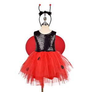 Costume Cosplay <span class=keywords><strong>coccinella</strong></span> per ragazze 3 pezzi Set festa festa per bambini <span class=keywords><strong>vestito</strong></span> - Product Image 1
