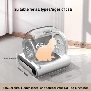 Bac à litière pour <span class=keywords><strong>chat</strong></span> entièrement automatique avec design anti-éclaboussures, système de retrait des déjections activé par capteur, en plastique ABS, fabriqué en Chine - Product Image 5