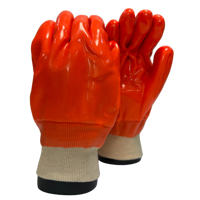 Gants de travail de sécurité en PVC fluorescent haute visibilité durables de 26 cm avec poignets tricotés pour travaux de maintenance intensifs