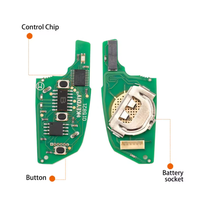 Clé de voiture intelligente KD NB29-3 pour KEYDIY série NB, NB29 3 boutons (boutons métalliques), télécommande universelle pliable, clé vierge, porte-clés