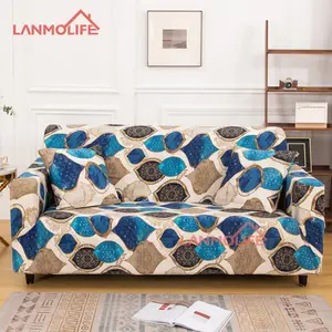 Penutup Sofa Universal empat musim, penutup Sofa ganda motif bunga elastis Universal Anti licin dan debu