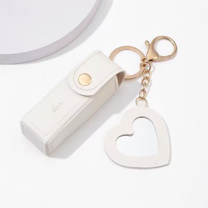 Bán Buôn PU Da Lip Balm Chủ Son Môi Túi Keychain Với Trang Điểm Gương Phụ Nữ Son Môi Bìa Phụ Kiện Keychain - Product Image 6