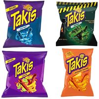 Takis Blue Heat Hot Chili Pepper Tortilla 92g, Snacks aux céréales épicés et sucrés, saveur pimentée, en forme de chips de maïs et de pommes de terre frites, conditionnés en bouteille