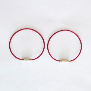 YIWANG Red Stainless Steel Wire <b>Key</b> <b>Chains</b> Cable 150MM <b>Key</b> Ring - Product Image 4