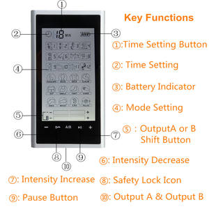 2025 Therapie Zwei kanal Tens Ems Unit Muskels timulator Elektronisches Puls <span class=keywords><strong>massage</strong></span> gerät mit 8 Pads zur Schmerz linderung - Product Image 6