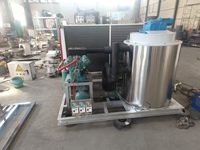 Mesin Pembuat Es Serpih Robin 10 Ton Per Hari SS304 Food Grade Pendingin Udara Kontrol PLC Kompresor untuk Daging dan Makanan Laut