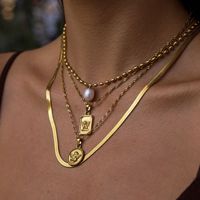 Collar con Colgante de Ángel de Acero Inoxidable, Chapado en Oro de 18k, Diseño Geométrico de Alas, Engaste Pavé, Joyería de Regalo, Collares de Moda