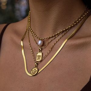 Collar con Colgante de Ángel, Acero Inoxidable, Chapado en Oro de 18k, Diseño de Alas Geométricas, Joyería de Regalo, Collares de Moda - Product Image 2