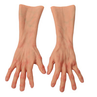 Guantes de Mano para Hombre, Mangas de Silicona Suave con Textura de Piel Altamente Simulada, Prótesis para Cubrir Cicatrices en el Brazo para Travestis y Cosplay