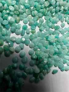 Pierre précieuse Amazonite bleue naturelle, taille brillant ronde, pierre brute à facettes pour la fabrication de bijoux, 3 mm, 100 % naturelle - Product Image 4