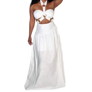 Women's Padded Strapless Top With <b>Spaghetti</b> <b>Straps</b>, Neckline Cutout Dresses Fashion - Product Image 6