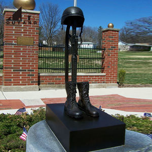 QUYANG - Escultura de Monumento Conmemorativo de Combatientes al Aire Libre, Tamaño Real, de Metal, Estatua de Guerrero Arrodillado de Bronce - Product Image 4
