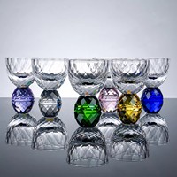K9 Kristallen Theekopje 80ml Diamant Gefacet Mini Proefkopje met Gekleurde Kristallen Bodem Persoonlijke Masterkop voor Kantoorthee