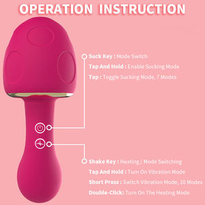 Cogumelo Silicone USB Recarregável Full Body Heating AV Wand Massagem Sex Toy AV Wand Vibrador para Adulto - Product Image 5