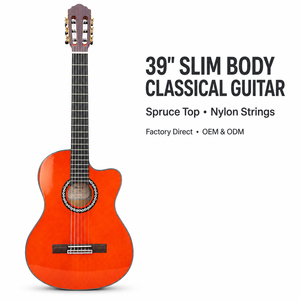 <span class=keywords><strong>Chitarra</strong></span> <span class=keywords><strong>Classica</strong></span> Slim Cutaway da 39 Pollici con Top in Abete <span class=keywords><strong>per</strong></span> Studenti e Scuole di Musica - Vendita all'Ingrosso - Product Image 2