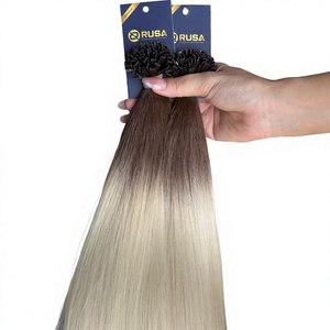 Extensions de cheveux vierges vietnamiens Rusa Hair à pointe plate, double trame, couleurs personnalisables, non traités, logo personnalisé, lot de 100g - Product Image 1