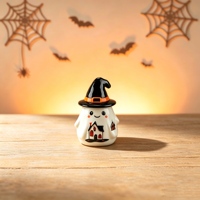 Petit pot de fleurs en céramique surélevé, motif relief maison hantée, thème Halloween, pour petites plantes succulentes et cactus, pour intérieur et rebord de fenêtre
