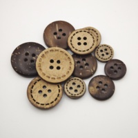 Boutons vintage en coquille de noix de coco à 2 trous, motif cousu, écologiques, boutons ronds à coudre pour chemises, manteaux, artisanat DIY