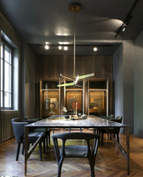 Lustre LED en laiton minimaliste nordique, design géométrique étoilé, pour salle à manger, restaurant, décoration intérieure