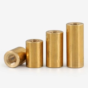 Écrou de raccordement rond en laiton sur mesure, à trou traversant, vis de connexion filetée, tige filetée M2 à M6, colonne ronde en <span class=keywords><strong>cuivre</strong></span> - Product Image 2