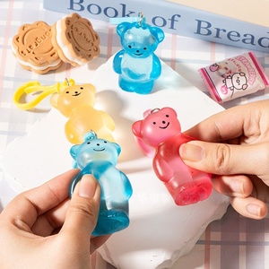 Trendy Rainbow Bear Squishy <b>Keychain</b> Maltose Texture Slow Rising Stress Relief Toy Wholesale - Product Image 2