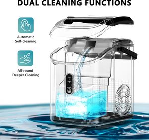 EUHOMY Nugget <b>Ice</b> <b>Maker</b> Countertop Ready 6 Mins 34lbs/Day Removable Top Cover Auto-Cleaning Portable Sonic Basket Scoop Fast <b>Ice</b> - Product Image 3