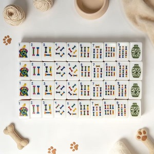 Tuiles de mahjong en acrylique rose et bleu, colorées, sculptées à la main et portables, vente directe d'usine - Product Image 4