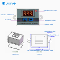 Termostato Digital Inteligente con Microcomputadora XH-W3001, Interruptor de Control con Límite, Precisión de 0.1, Pantalla Digital, CA 220V, CC 12/24V, OEM