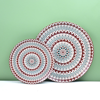 Assiette en porcelaine en céramique multicolore, meilleure vente 2023 style bohème