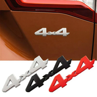 Emblème 3D en métal chromé rouge et noir, lettres 4x4, autocollant imperméable à usage unique, décalcomanie de style automobile, badge de coffre arrière pour 4x4