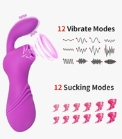 Masseur vibrant en silicone de qualité alimentaire pour le bien-être intime, avec 12 vitesses et fréquences, étanche