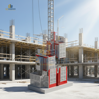Ascenseur de chantier Gjj 2t avec variateur de fréquence (VFD) pour matériaux de construction, idéal pour les chantiers de construction en hauteur