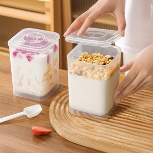 Clear Airtight <b>Refrigerator</b> Plastic Dry Food Grain Rice Storage <b>Container</b> Box Set with Lid Yogurt Fermentation Box for Kitchen - Product Image 1