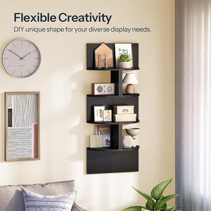 <b>Corner</b> Wall Mounted Shelves 5 Tier Open Storage Rack For Bathroom Simple Style L Size - Product Image 3