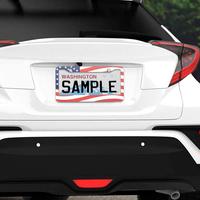 Logo personnalisé imprimé galvanoplastie Chrome surface lisse drapeau américain cadre de plaque d'immatriculation de voiture pour la taille standard américaine