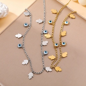 สร้อยคอจี้แก้วลายตาปีศาจสีน้ำเงินคลาสสิก ทำจากสแตนเลส 316L สำหรับผู้หญิง สไตล์โบฮีเ<span class=keywords><strong>มี</strong></span>ยน เสริมดวงนำ<span class=keywords><strong>โชค</strong></span> - Product Image 4