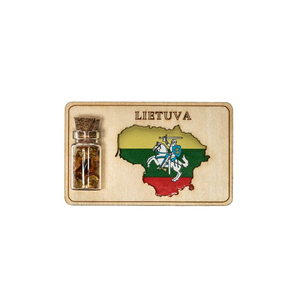 Aimant de réfrigérateur en bois laser 3D personnalisé Danemark Suède TROLL VIKING Finlande <span class=keywords><strong>Prague</strong></span> Estonie Aimant de réfrigérateur MDF avec pierre d'ambre - Product Image 3