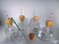 Bouteilles de vin miniatures de 375 ml à la tequila et à l'agave, réutilisables avec bouchon, paroi simple/double paroi, diamètre 90 mm et poignée