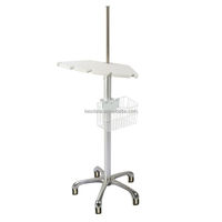 Chariot médical d'urgence en acier inoxydable de qualité médicale BESDATA PC Instruments intra-oraux Palette pour ordinateur portable OEM Hôpital Mobile Flexible