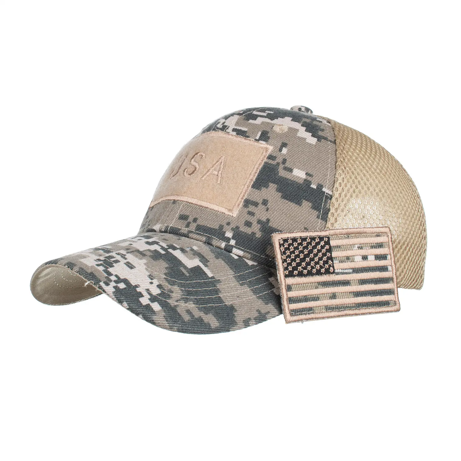 Custom USA Flag Camouflage Tactical Baseball Cap Embroidery Hat Male Summer Sport America Mesh Baseball Cap