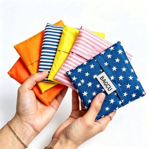 Sac de courses pliable et portable en polyester lavable, idéal pour les achats quotidiens en extérieur – Vente en gros - Product Image 3