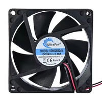 Ventilateur de refroidissement en plastique à faible bruit à roulement à billes DC 5V 12V 24V 80x80x25mm 8025 80mm Ventilateur axial pour utilisation dans les restaurants OEM/ODM personnalisable